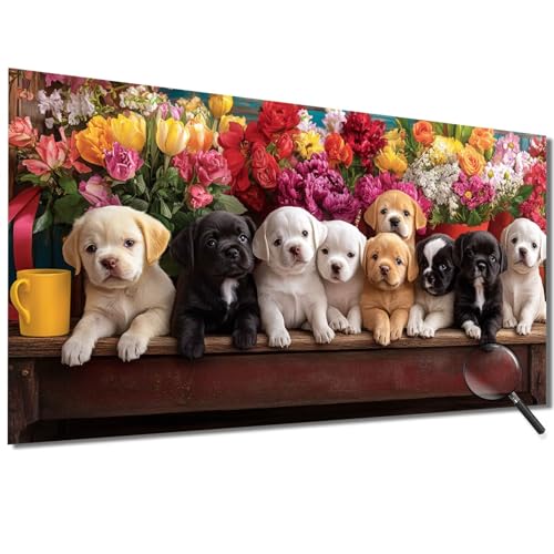 Malen Nach Zahlen Kinder Blume Malen Nach Zahlen Erwachsene Hund Malen Nach Zahlen XXL 40x80cm, Paint by Numbers DIY Set Erwachsene für Deko Wohnzimmer, Geschenke für Frauen, Ohne Rahmen-1W648 von Meiaiao