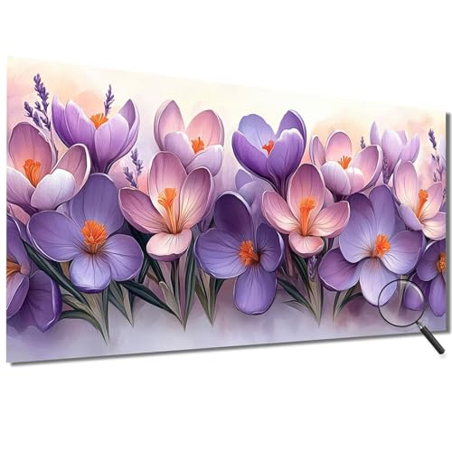 Malen Nach Zahlen Kinder Lila Malen Nach Zahlen Erwachsene Blumen Malen Nach Zahlen XXL 100x200cm, Paint by Numbers DIY Set Erwachsene für Deko Wohnzimmer, Geschenke für Frauen, Ohne Rahmen-1W103 von Meiaiao