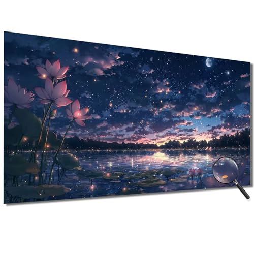 Malen Nach Zahlen Kinder Lotus Malen Nach Zahlen Erwachsene Sternenhimmel Malen Nach Zahlen XXL 50x100cm,Paint by Numbers DIY Set Erwachsene für Deko Wohnzimmer,Geschenke für Frauen,Ohne Rahmen-1W486 von Meiaiao