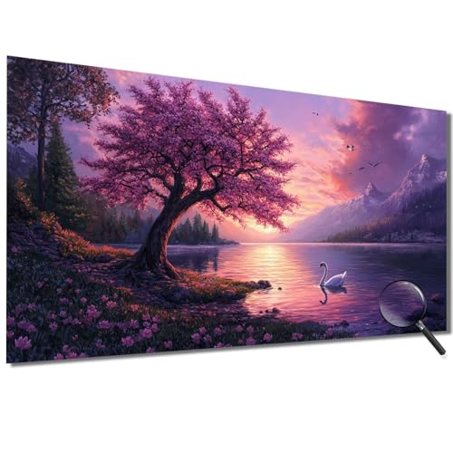 Malen Nach Zahlen Kinder Schwan Malen Nach Zahlen Erwachsene Baum Malen Nach Zahlen XXL 80x160cm, Paint by Numbers DIY Set Erwachsene für Deko Wohnzimmer, Geschenke für Frauen, Ohne Rahmen-1W505 von Meiaiao