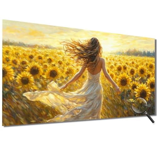 Malen Nach Zahlen Kinder Sonnenblume Malen Nach Zahlen Erwachsene Mädchen Malen Nach Zahlen XXL 80x160cm,Paint by Numbers DIY Set Erwachsene für Deko Wohnzimmer,Geschenke für Frauen,Ohne Rahmen-1W465 von Meiaiao