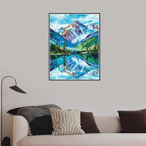 Malen nach Zahlen Natur, Malen Nach Zahlen Erwachsene Landschaft mit Rahmen 80x120cm, Paint by Numbers DIY Kreativ Bastelset Kinder Anfänger Handgemalt Ölgemälde 5 6 7 8 9 Jahre Mädchen Geschenk-DK798 von Meiaiao