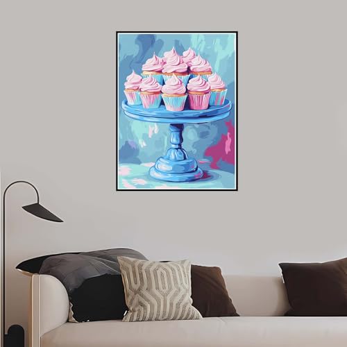 Malen nach Zahlen Rosa, Malen Nach Zahlen Erwachsene Blau mit Rahmen 80x120 cm, Paint by Numbers DIY Kreativ Bastelset Kinder Anfänger Handgemalt Ölgemälde für 5 6 7 8 9 Jahre Mädchen Geschenk-DK555 von Meiaiao