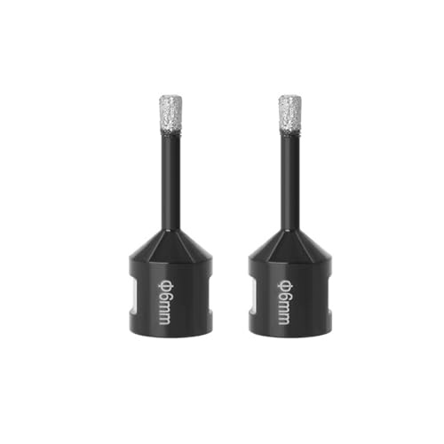 Meichoon 1/4“ Trocken-Diamant-Bohrer Set 2pcs 6mm Fliese Lochsäge Bits für präzises Bohren auf Porzellan Keramik Glas Marmor und Granit DC607 A von Meichoon