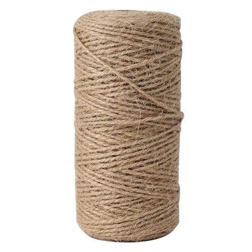 Meidansini Natürliche Jute-Schnur, 2mm 200m Juteschnur für Geschenkverpackungen Handwerk Pflanze Garten Weihnachten Handmade Arts Dekoration Schnur zum Verpacken Heimdekoration von Meidansini