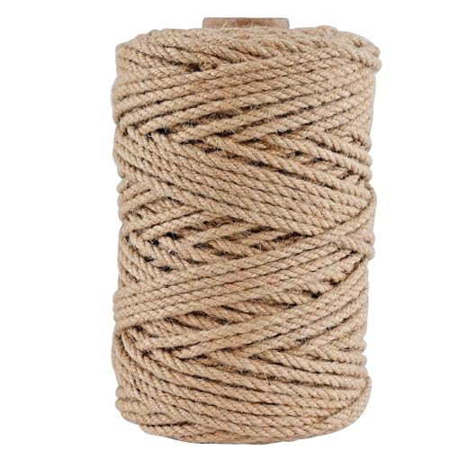 Meidansini Natürliche Jute-Schnur, 4mm 100m Juteschnur für Geschenkverpackungen Handwerk Pflanze Garten Weihnachten Handmade Arts Dekoration Schnur zum Verpacken Heimdekoration von Meidansini