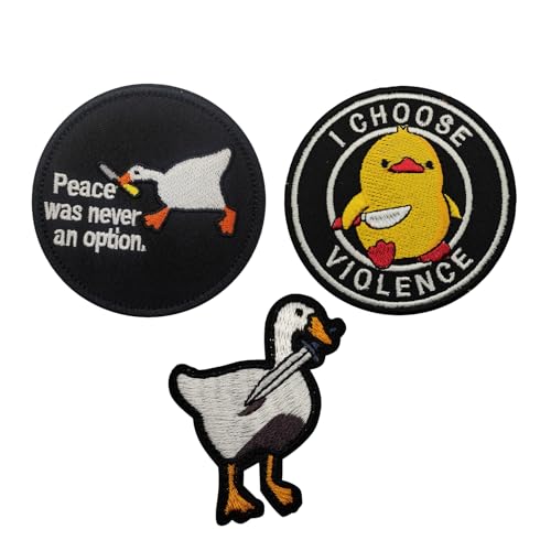 3 Stück Patches Klett,Patch Tier Klett Lustig,Patches Süße Ente Klett,mit Klettverschluss,Klett Patch Süßer Entenbissmesser-Aufnäher für Hut Jacke Jeans Rucksäcke T-Shirt DIY Dekoration von Meifiyu