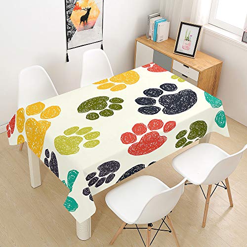 Mateju Tischdecke Abwaschbar, Furnily Rechteck Polyester Wasserdicht Fleckschutz Ölfest, Pflegeleicht Outdoor Garten Deko Mehrzweck, Einfach und Stilvoll 3D-Karikatur (Bunt,140x140cm) von Meiju-shop