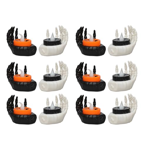 12 realistische Handform, flackerndes LED-Licht, batteriebetrieben, dekorative Lampe, sicher zu verwenden, Halloween-Ornament von Meiliyizu