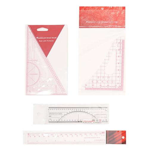 4-teiliges Schneider-Lineal-Set für Schneiderarbeiten, Nähen, Messwerkzeug für Musterherstellung, Nähen, Bastelprojekte von Meiliyizu