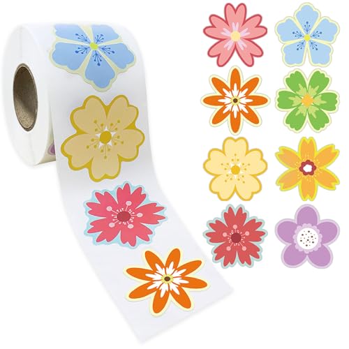 Dekorative Blumen-Aufkleber, 3,8 cm, selbstklebende Verpackungsetiketten für Umschläge, Koffer, Verpackungen, 500 Stück von Meiliyizu