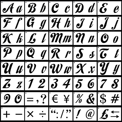 Malvorlagen, 40 Stück, Buchstaben, Zahlen, Schablonen, wiederverwendbar, zum Malen, Basteln, Wanddekoration von Meiliyizu