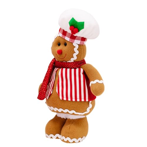 Meiliyizu Erweiterbare Lebkuchen mit Kochhut für Weihnachten, handgefertigt, Keksmann, stehende Dekoration, Festival, Wohnaccessoire von Meiliyizu