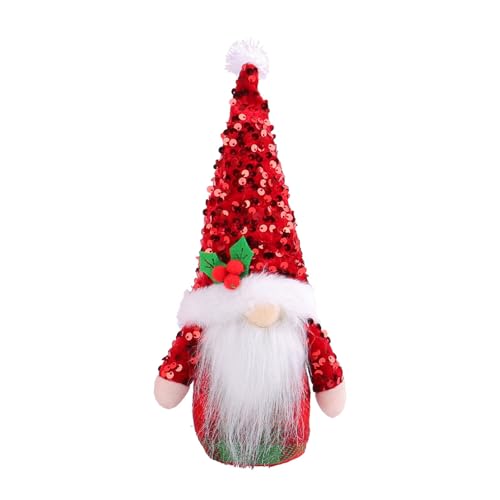 Meiliyizu Festival Pailletten Santa Gnomes Ornament Schöne glitzernde Weihnachtswichtel Dekoration für Zuhause oder Büro Festival von Meiliyizu