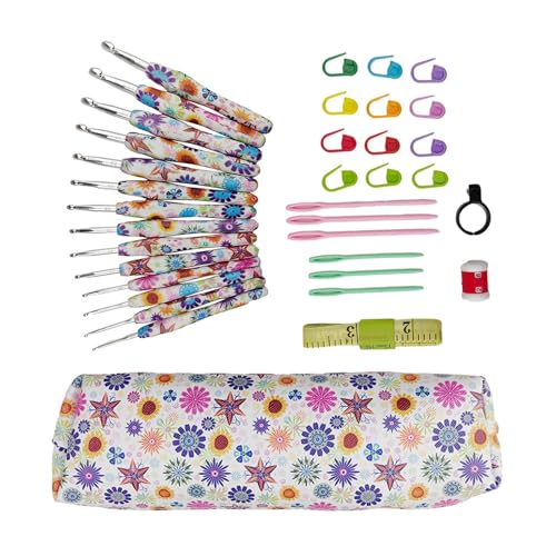 Meiliyizu Häkelnadel-Set, 2 mm - 10 mm, ergonomische Häkelnadel, lange Stricknadel, Häkelset, Strickkunstwerkzeug für Damen von Meiliyizu