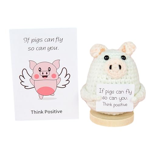 Meiliyizu Lustiger positiver Schlüsselanhänger, Häkelpuppen mit positiver Karte, interessante gestrickte Puppen, Charm, Mädchen, Geschenke von Meiliyizu