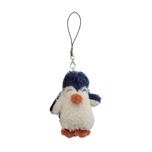 Meiliyizu Pinguin-Anhänger, einzigartiger Pinguin-Handyschmuck, weicher Pinguin-Handyanhänger, niedlicher Handyanhänger, Plüschmaterial, niedlicher Taschenanhänger für jeden Anlass von Meiliyizu