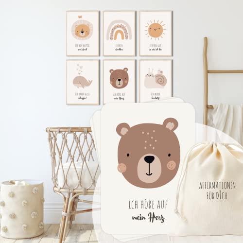 MeinBaby123® I Bundel Affirmationsbilder 6er Set & Affirmationskarten für Kinder | Kinderzimmer Poster | Geschenke zur Geburt | Taufe Geschenk | Premium Qualität (Affirmationen Bundle) von MeinBaby123