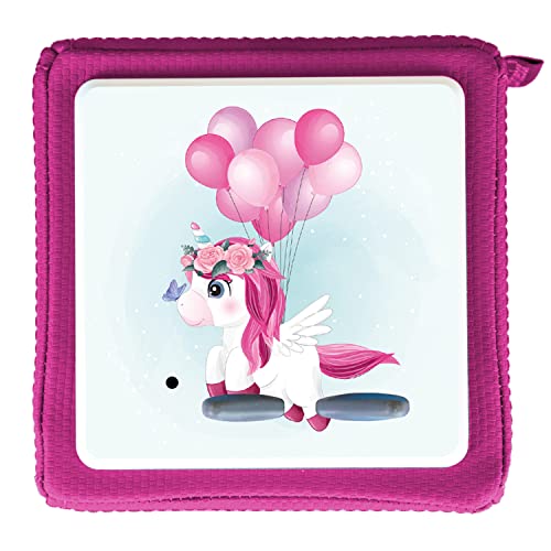 MeinBaby123® Schutzfolie kompatibel mit Toniebox | Schutzcover selbstklebend | Premium Qualität | Aufkleber passgenau I Folie Sticker I Toniebox Zubehör (Einhorn & Luftballons) von MeinBaby123