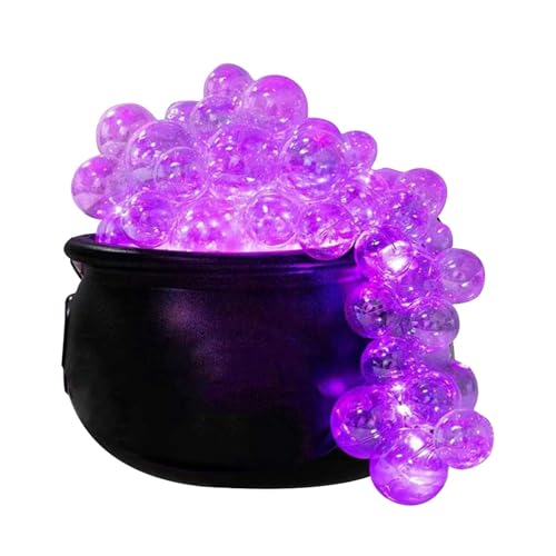 Halloween Hexen Kessel Brodelnder, Hexenkessel Mit Violetten Blinklichtern Schwarze Kessel Töpfe Candy Bucket, Halloween Dekorationen Für Kinder Und Erwachsenen Partys von Meindin