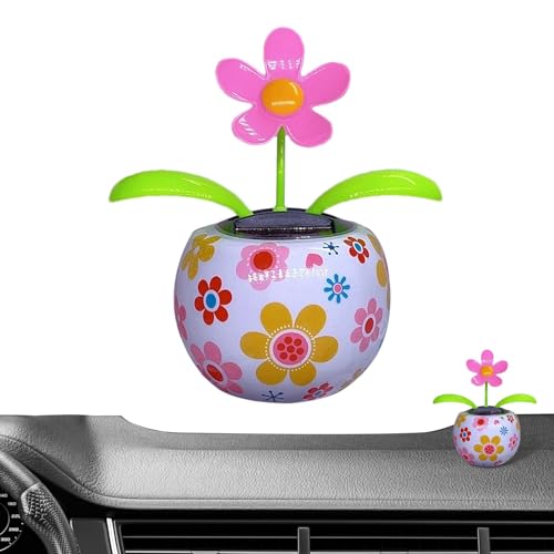 Meindin Shaking Flower Auto-Armaturenbrett – Auto-Schüttel-Ornament, lebendige Solarenergie, schüttelnde Blume, Ornament für Tischdekoration von Meindin