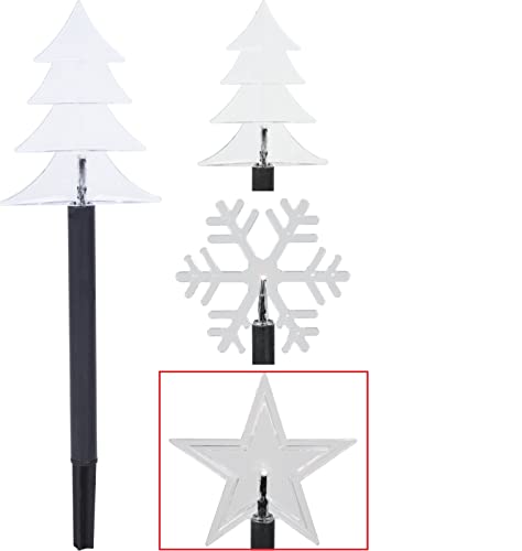 Gartenstecker LED Batterie Außen Weihnachten Lichterkette Timer (Stern) von Meinposten