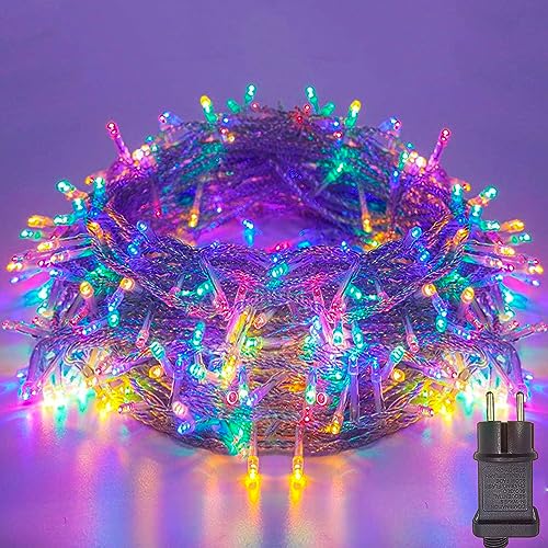 Meision Lichterkette Außen Innen LED Lichterkette 20m 200LED mit Timer 8 Modi Speicherfunktion IP44 Wasserdicht, Lichterkette Außen Strom für Weihnachtsdeko, Party, Hochzeit, Halloween, Bunt von Meision