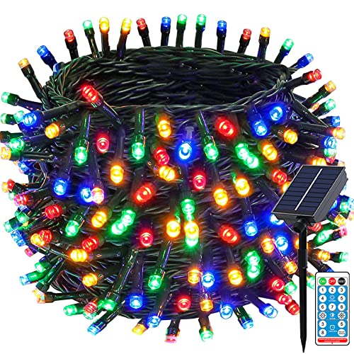 Meision Solar Lichterkette Außen 30m 300LEDs Lichterkette Weihnachten LED Outdoor Lichterkette mit 8 Modi + Timer + Fernbedienung Solarlichterkette Wetterfest für Garten, Balkon, Hochzeit, Bunt von Meision