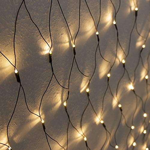 Meisterhome® LED Lichternetz 240 LEDs Warmweiß 3x3m für Außen und Innen – Weihnachtsbeleuchtung für Büsche, Garten, Lichtervorhang und Festliche Dekoration von Meisterhome