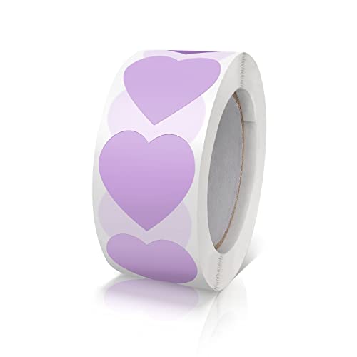 Aufkleber Herz Pastell Lila Selbstklebende Herzform Etiketten Rolle 25mm klein Farbkodierung Heart Sticker liebe für Hochzeiten Scrapbooking Geschenke dekoration 500 Stück von Meitaat