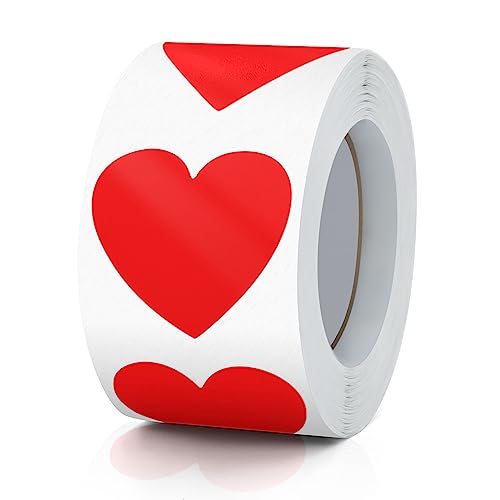 Aufkleber Herz Rot Selbstklebende Herzform Etiketten Rolle 38mm klein Farbkodierung Heart Sticker für Hochzeiten Scrapbooking Geschenke Valentinstag 500 Stück von Meitaat