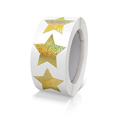 Gold Sterne Aufkleber Rolle 2.5cm Klein Selbstklebende Glänzende Etiketten Weihnachts Sterne Funkelnde Aufkleber Star Sticker Sterne Glitzer Deko Scrapbooking 500 Stück von Meitaat