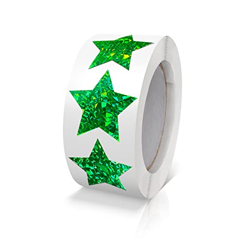 Grün Sterne Aufkleber Rolle 2.5cm Klein Selbstklebende Glänzende Etiketten Weihnachts Sterne Funkelnde Aufkleber Star Sticker Sterne Glitzer Deko Scrapbooking 500 Stück von Meitaat