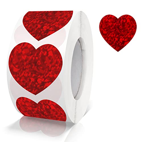 Red Heart Stickers Aufkleber Herz Rot Selbstklebende Herzform Etiketten Rolle 38mm klein Farbkodierung Heart Sticker liebe für Hochzeiten Scrapbooking Geschenke dekoration 500 Stück von Meitaat