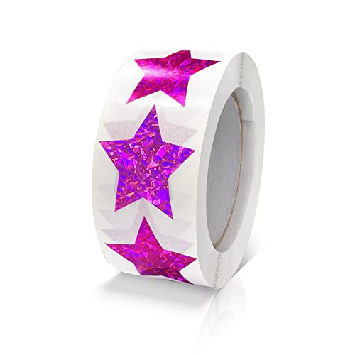 Rosa Sterne Aufkleber Rolle 2.5cm Klein Selbstklebende Glänzende Etiketten Weihnachts Sterne Funkelnde Aufkleber Star Sticker Sterne Glitzer Deko Scrapbooking 500 Stück von Meitaat