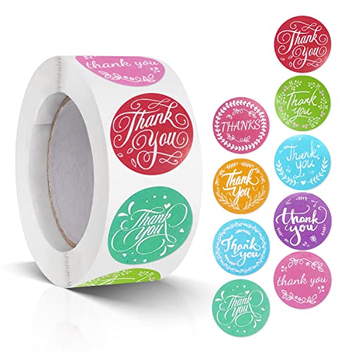 Thank You Stickers 9 Designs Vielen Danke Aufkleber Rolle Small Business 2.5cm Selbstklebend Rund Dankesetiketten Geschenkaufkleber Umschlag 500 Stück von Meitaat