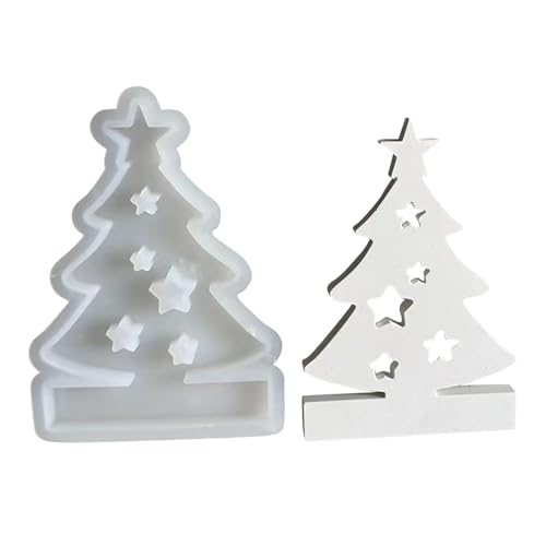 Silikonformen Kerzenhalter Weihnachtsbaum Teelichthalter Kerzenformen Weihnachten Silikonform Seifenform Epoxidharz für Sojawachs Kerzen Seife Gips Basteln (B) von Meitianfse