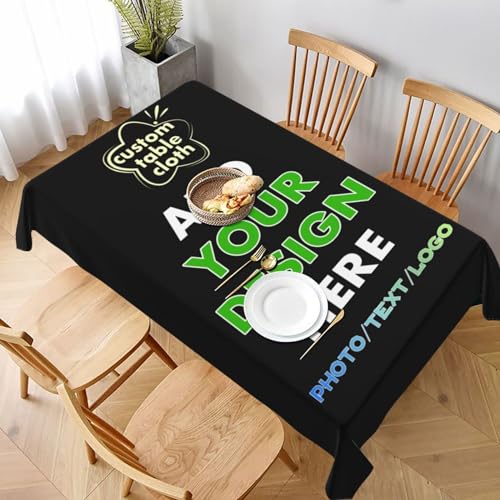 Benutzerdefinierte Tischdecke, personalisierte Tischdecke mit Fototext-Logo, dekorative rechteckige Tischdecke für Partys, Camping, Abendessen von Melbrakin