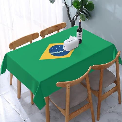 Tischdecke mit brasilianischer Flagge, wasserdicht, rechteckig, waschbar, Party-Tischdecke, 137,2 x 182,9 cm, für Feier, Urlaub, Camping, Picknick von Melbrakin