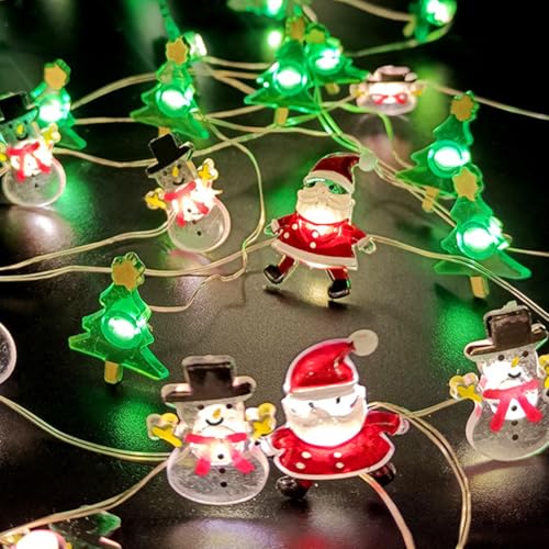 Meleager Weihnachten Lichterkette,2m 20 led Weihnachtsdeko Lichterkette,Warmweiß Lichterkette Weihnachten,LED Weihnachtsthema Lichterkette für Weihnachtsbaum, Schlafzimmer, Party,Balkon,Fenster von Meleager