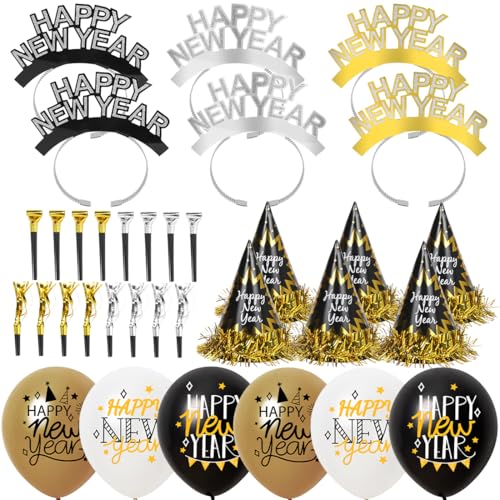 Silvester Deko 2025，Silvester ballons,Silvester Party Dekoration Set，Silvester deko Party von Meleager