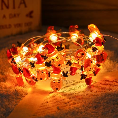 Weihnachten Lichterkette,2m 20 led Ren Weihnachtsdeko Lichterkette,Warmweiß Lichterkette Weihnachten,LED Weihnachtsthema Lichterkette für Weihnachtsbaum, Schlafzimmer, Party,Balkon,Fenster von Meleager