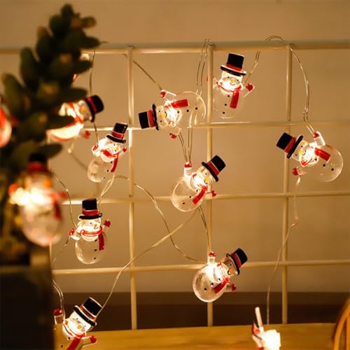 Weihnachten Lichterkette ,2m 20 led Schneemann Weihnachtsdeko Lichterkette,Warmweiß Lichterkette Weihnachten,LED Weihnachtsthema Lichterkette für Weihnachtsbaum, Schlafzimmer, Party,Balkon,Fenster von Meleager