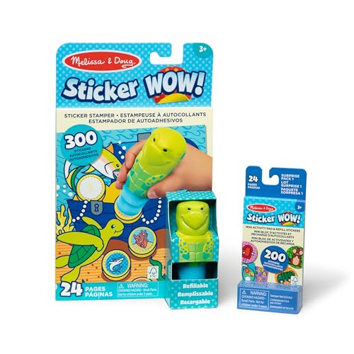 Melissa & Doug 50944 Sticker Wow Meeresschildkröten-Paket: 24-seitiger Aktivitätenblock, Aufkleberstempel, 500 Aufkleber, Kunst-und Bastelspielzeug Sammelfigur von Melissa & Doug