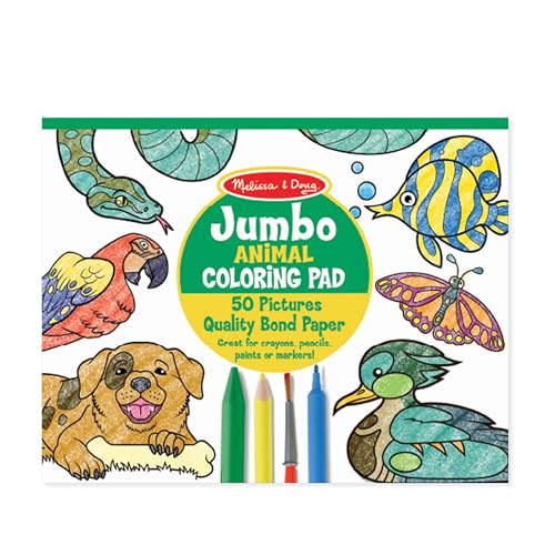 Melissa & Doug Jumbo Coloring Pad (11 x 14 Zoll) – Tiere, 50 Bilder von Melissa & Doug