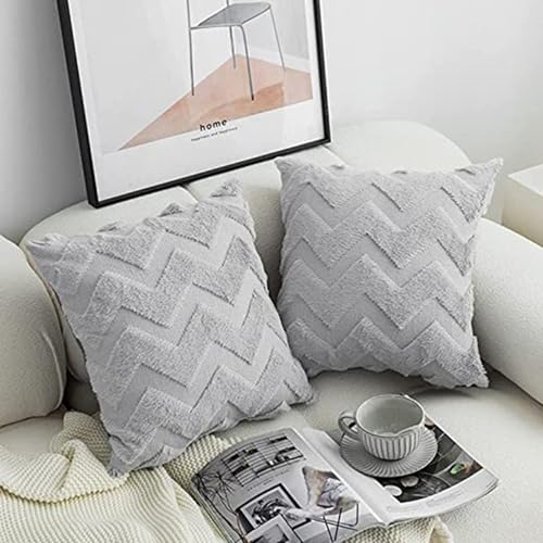 Melldrry 2er Set Wolle Kissenbezüge Dekokissen Polyster Sofakissen Weich Couchkissen Kissenbezug Zierkissenbezug Versteckter Reißverschluss für Wohnzimmer Schlafzimmer Grau 45x45cm Melldrry 2er Set Wolle Kissenbezüge Dekokissen Polyster Sofakissen Weich Couchkissen Kissenbezug Zierkissenbezug Versteckter Reißverschluss für Wohnzimmer Schlafzimmer Grau 45x45cm von Melldrry