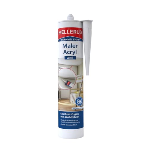 Mellerud Schimmel Stopp Maler Acryl 300 ml | Für Innenfugen | Überstreichbar | Sichere Haftung auf verschiedenen Materialien von Mellerud