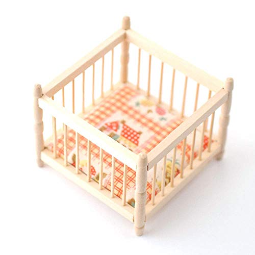 Melody Jane Puppenhaus Unbehandeltes Holz Latten Play Stift Miniatur Laufstall Kinderzimmer Baby Möbel von Melody Jane