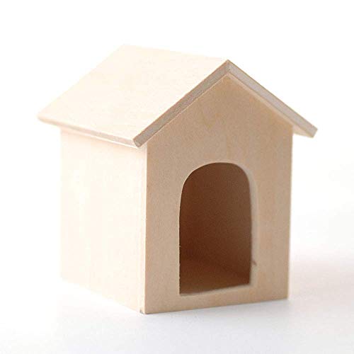 Melody Jane Puppenhaus Unbehandeltes Holz Hund Hundehütte Miniatur Unvollendet Haustier Gartenzubehör 1:12 von Melody Jane