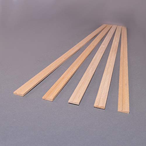 Melody Jane Puppenhaus Unbehandeltes Holz Sockelleiste 17.3/4 X 1/2 Randleiste 450mm X 12mm Packung 5 von Melody Jane